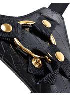 Чёрный с золотом женский страпон Designer Strap-On (18 см)
