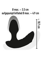 Черный вибростимулятор простаты Butt Plug с функцией расширения (10,7 см)