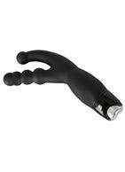 Чёрный анально-вагинальный вибратор Double Vibrator - 21 см.