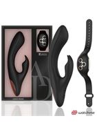 Черно-золотой вибратор-кролик с пультом-часами Anne's Desire Rabbit Vibe Wireless Watchme (20,5 см)