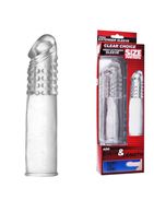 Прозрачная насадка с массажными точками Size Matters - 14 см.