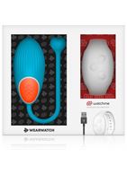 Голубое виброяйцо с белым пультом-часами Wearwatch Egg Wireless Watchme