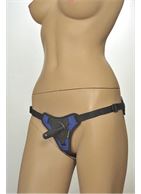 Сине-чёрные трусики с плугом Kanikule Strap-on Harness Anatomic Thong