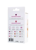 Розовая анальная пробка Diamond Heart с прозрачным кристаллом (9,5 см)