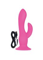 Розовый двухголовый вибратор-насадка Wireless Pleaser