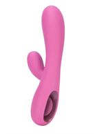 Розовый вибромассажер Tease 6x Rabbit Style со стимуляцией клитора - 17,8 см.