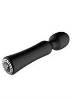 Черный универсальный массажер Wand Pearl - 20 см.
