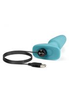 Голубая вибропробка с ротацией шариков RIMMING REMOTE CONTROL PLUG TEAL - 15,2 см.