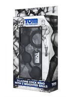 Анальные шарики Tom of Finland Silicone Cock Ring with 3 Weighted Balls