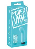 Бирюзовый мини-вибратор Power Vibe Curvy с загнутой головкой (12 см)