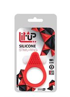 Красное эрекционное кольцо LIT-UP SILICONE STIMU RING 1 RED