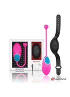 Розовое виброяйцо с черным пультом-часами Wearwatch Egg Wireless Watchme