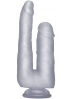 Прозрачный анально-вагинальный фаллоимитатор Realistic Double Cock 9 Inch - 23 см.