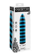 Бирюзово-черный керамический вибромассажер Ceramix No.10 - 20,3 см. 
