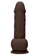 Коричневый фаллоимитатор Silicone Dildo With Balls (21,6 см)