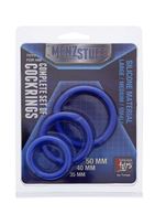 Набор из 3 синих эрекционных колец MENZSTUFF COMPLETE SET OF COCKRINGS