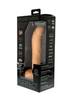 Телесный вибратор из силикона с кнопкой в основании ствола PURRFECT SILICONE DELUXE ONE TOUCH 8INCH - 20 см.