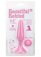 Розовая анальная пробка BEAUTIFUL BEHIND SILICONE BUTT PLUG - 11,4 см.