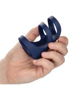 Синее эрекционное виброкольцо Rechargeable Triple Cock Cage