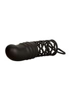 Черная удлиняющая насадка на пенис Silicone 2 Extension - 14,5 см.