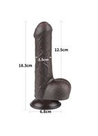Коричневый фаллоимитатор 7" Sliding Skin Dual Layer Dong на присоске (18,3 см)