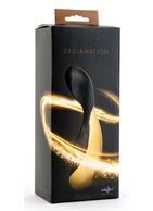Черно-золотистый перезаряжаемый вибратор Exclamation - 12 см. 