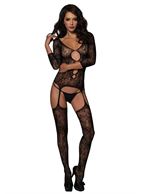 Комбинезон с цветочным узором Floral Lace Leg Avenue