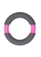 Серое эрекционное кольцо NEON STIMU RING 37MM GREY/PINK