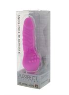 Розовый вибратор PURRFECT SILICONE - CLASSIC MINI с широким основанием (13 см)