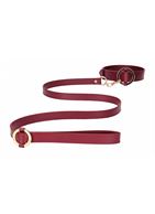 Бордовый ошейник с поводком Collar With Leash