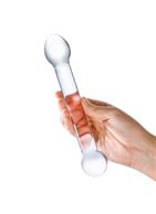 Прозрачный стеклянный фаллос для стимуляции точки G Curved Glass (17 см)