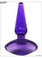 Фиолетовая анальная пробка Butt Plug на присоске (11 см)