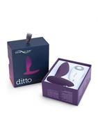 Фиолетовая анальная пробка для ношения We-vibe - Ditto с вибрацией и пультом ДУ (8,8 см)