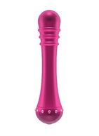 Вибратор с ребристой головкой The Emerald Pink - 16,3 см.