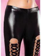 Леггинсы Aggressive pants под змеиную кожу со шнуровками