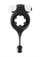 Чёрное эрекционное виброкольцо Infinity Vibrating Cockring with Dangling Ball