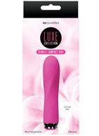 Перезаряжаемый розовый вибромассажер Luxe Compact Vibe Scarlet - 10,8 см.