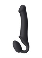 Черный безремневой страпон Silicone Bendable Strap-On L