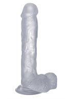 Прозрачный фаллоимитатор Realistic Cock 9 With Scrotum - 23,5 см.