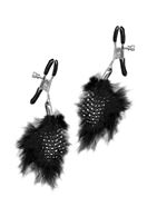 Зажимы на соски FEATHER NIPPLE CLAMPS с украшением из меха