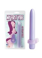 Сиреневый вибратор с эрекционным кольцом My First Vibe - 17 см.