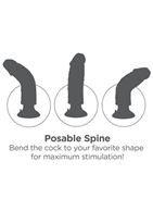Кофейный вибратор 8" Vibrating Cock with Balls со съёмной присоской (20,3 см)
