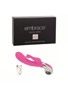 Розовый вибратор EMBRACE BUNNY WAND PINK - 12,75 см.