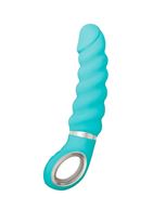 Бирюзовый витой вибратор Fun Toys Gjack 2 (22 см)
