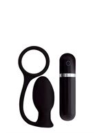 Чёрная анальная вибровтулка MENZSTUFF ASS CORK SMALL (7,5 см)