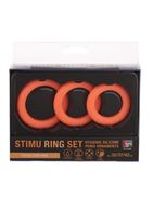 Набор из 3 оранжевых эрекционных колец NEON STIMU RING SET
