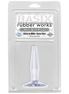 Прозрачная анальная пробка Basix Rubber Mini - 10,8 см.