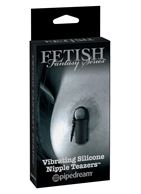 Чёрные виброзажимы на соски VIBRATING SILICONE NIPPLE TEAZERS