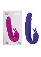 Фиолетовый вибратор Ribbed Dual Stimulator (17 см)