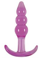 Фиолетовая анальная пробка Jelly Rancher T-Plug Ripple Purple - 10,9 см.